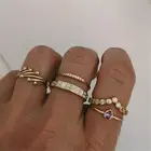 Docona богемные фиолетовые белые Стразы Кольца для женщин панк комплект колец на фалангу готические ювелирные изделия Anillos аксессуары 5 шт.компл. 15844