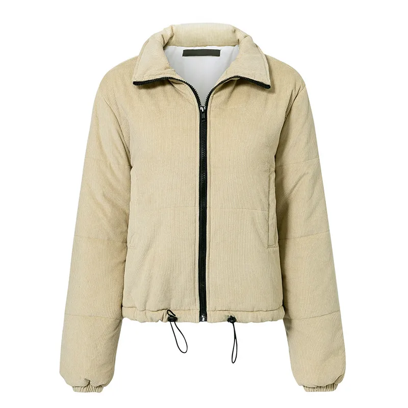 Прямая поставка Повседневная Вельветовая Толстая парка пальто зимняя теплая