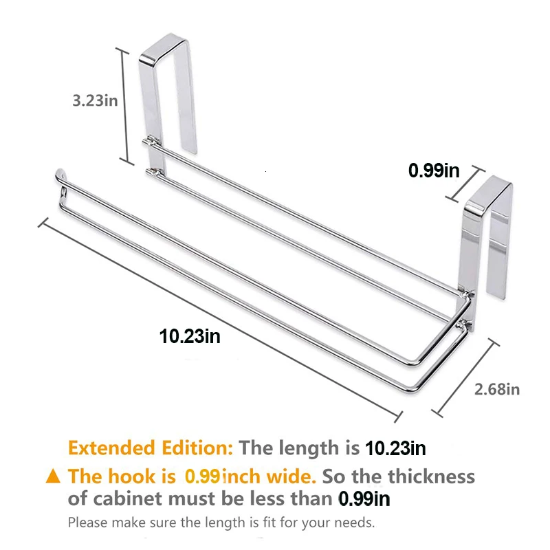 

Roll Paper Towel Holder Stainless Steel Removable Hang Type Bathroom Kitchen Tissue Rack over the sink dish drying rack