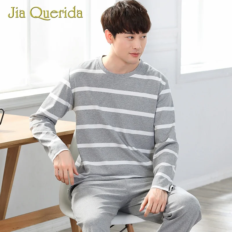 Мужские пижамы длинные Мужская пижама одежда для сна эластичная резинка на талии