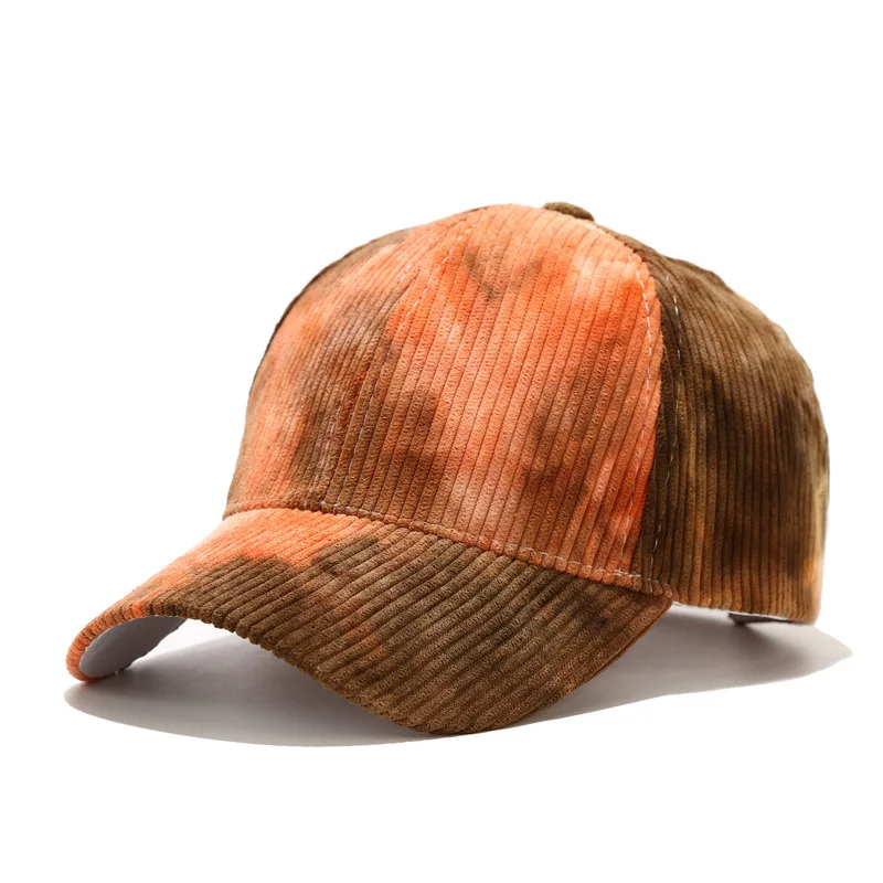 

Осенне-зимние новые постепенно окрашенные бейсболки, вельветовые уличные женские и мужские ретро кепки