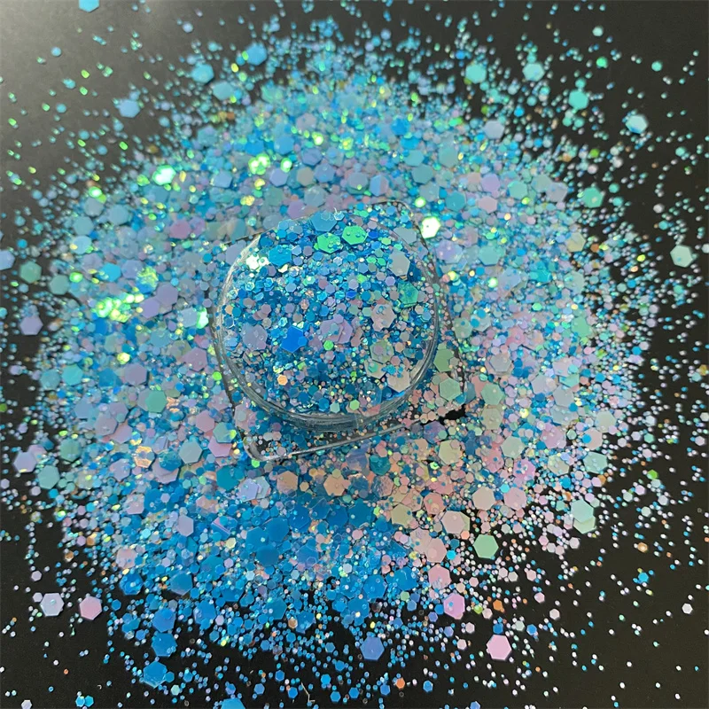 Юбки пачки радужной расцветки синий Цвета смешанные шестигранной формы блеск