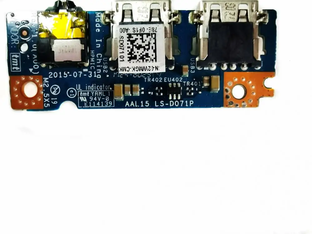 Оригинальный Для DELL 5555 5558 5758 звуковая плата USB доска AAL15 LS-D071P испытанное хорошее