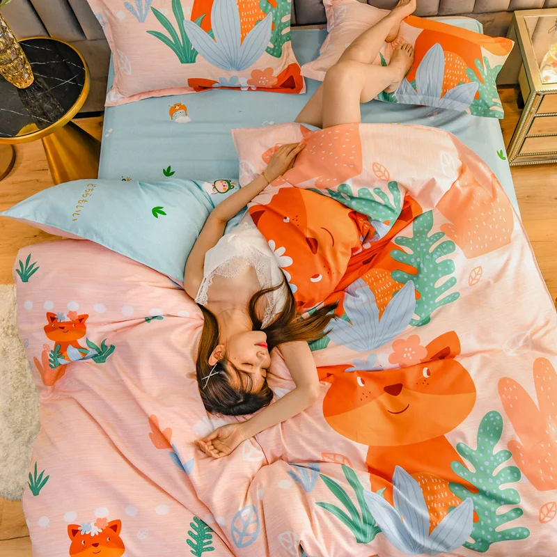 Комплект постельного белья из 3 или 4 предметов с рисунком кролика лягушки