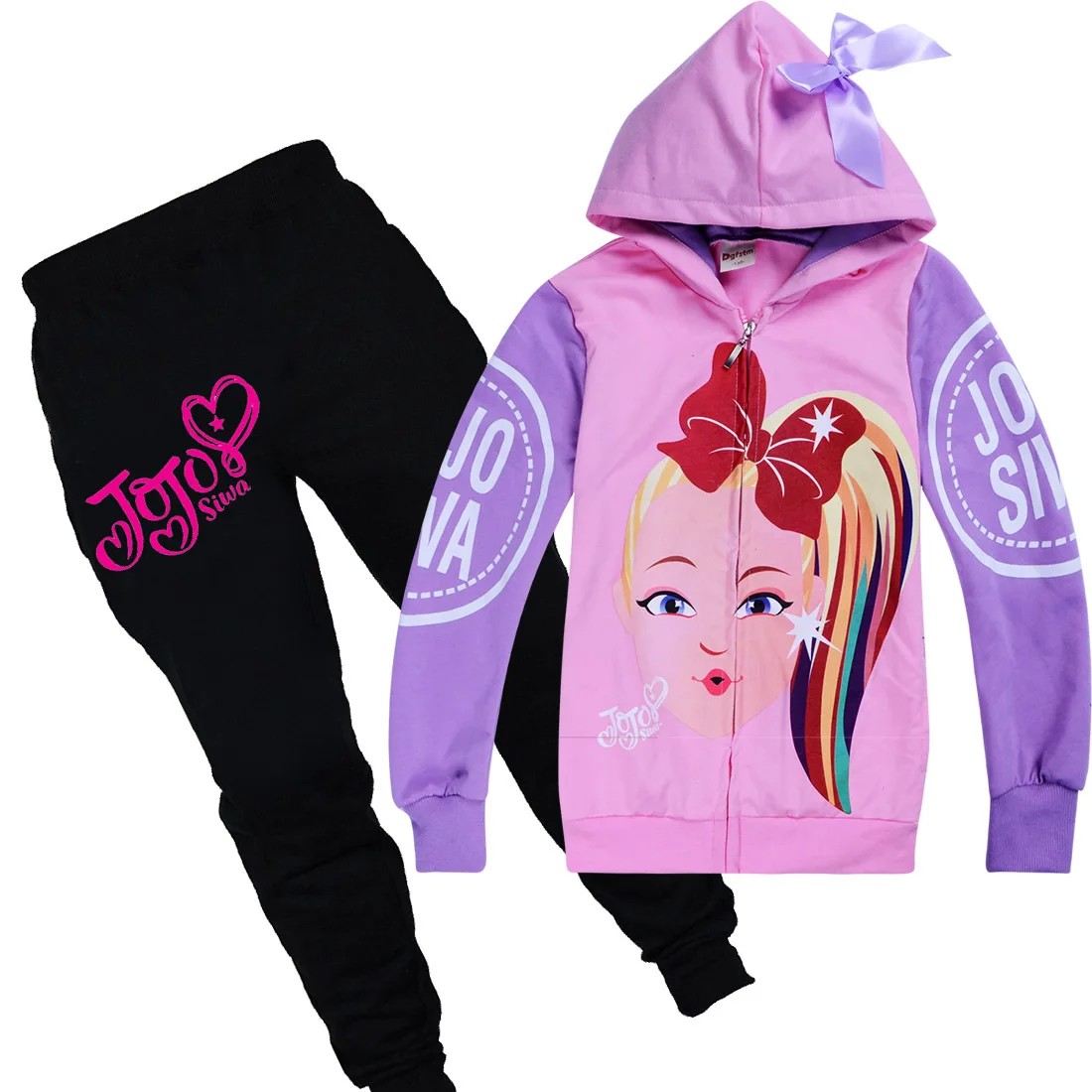 JOJO Siwa/2020 хлопковые толстовки с капюшоном и длинными рукавами для девочек куртки