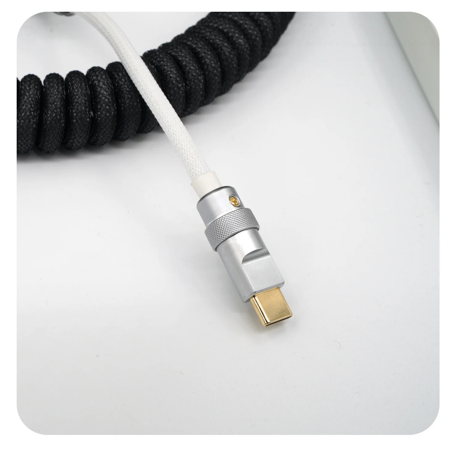 geekcable handmade customized mechanical keyboard data cable for gmk theme sp keycap line black and white colorway free global shipping