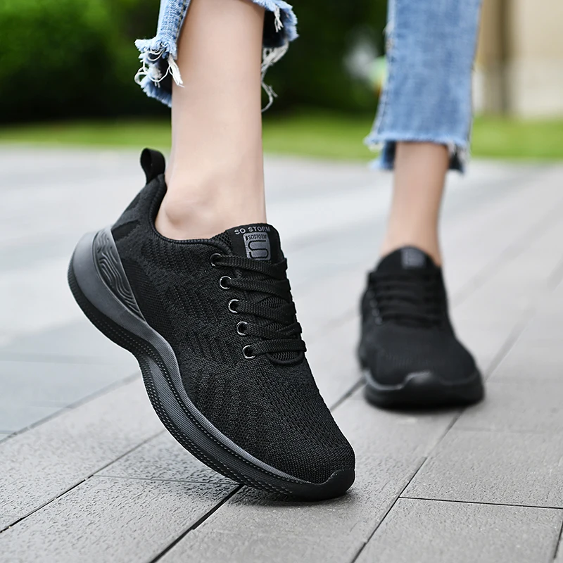 

Fashion Women Running Shoes Outdoor Sports Shoes Breathable Mesh Comfort Jogging Mesh Shoes Air Cushion Lace Up Ladie Sneakers