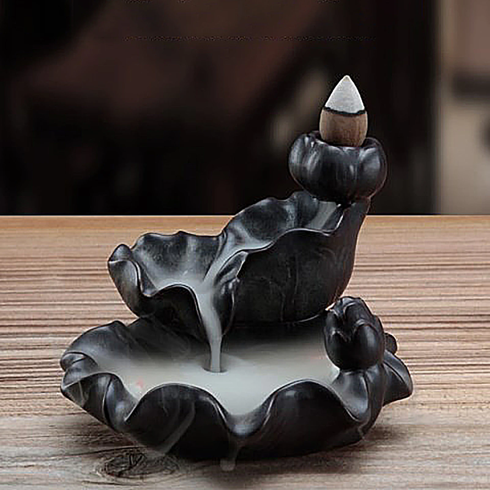 

45Pcs Incense Cones Lotus Burner Incense Holder Buddhist Supplies Ceramic Backflow Aroma Smoke Censer Home Decorations
