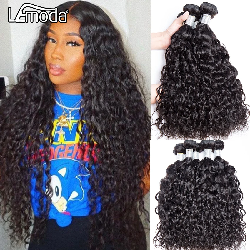 Water Wave Human Hair Bundles 1 3 4 Bundles Brazilian Wet And Wavy Hair Weave Bundles Lemoda Remy Hair Extensions 30inch Extensions Weave Extensions Humanextensions Remy Aliexpress