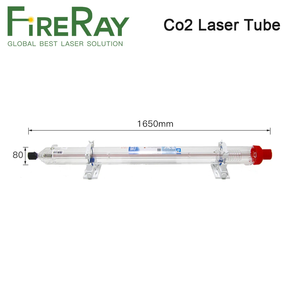 FireRay Yongli A6s 130W CO2 лазерная стеклянная трубка Деревянный чехол длина 1650 диаметр 80 мм