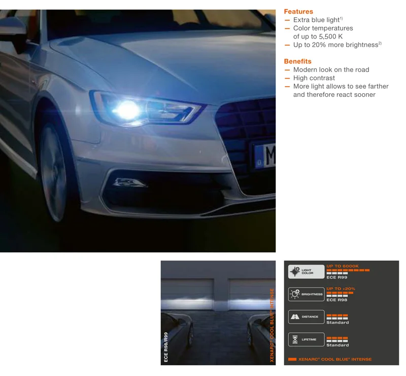 OSRAM D3S 66340CBI Xenon HID Cool Blue Intense 12V 35W Ксеноновые фары для автомобиля 5500K Экстра синий белый свет авто лампа, для Германии, 1x