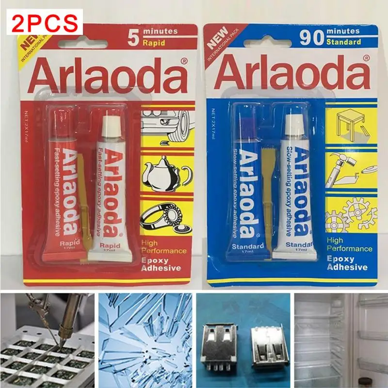 

Araldite 2pcs/set 5/90 Minutes Metal Adhesive Stationery Epoxy AB Glue for all materials for Household Workshop Industry Repairs