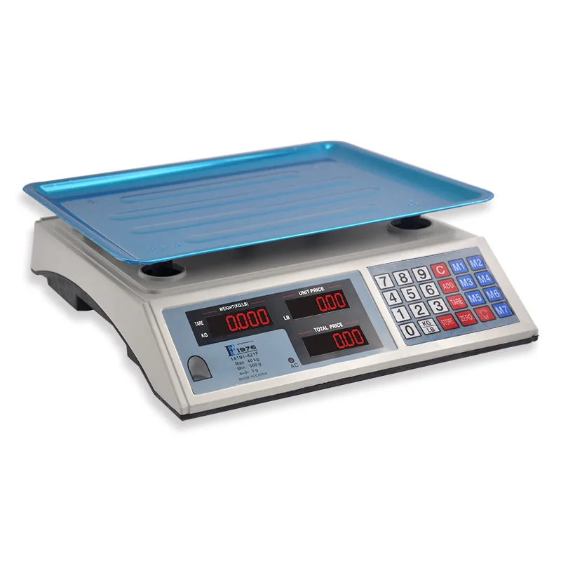 

40kg/5g Electronic Price Computing Platform Scale Commercial for Supermarket Store Fruit Vegetable Digital