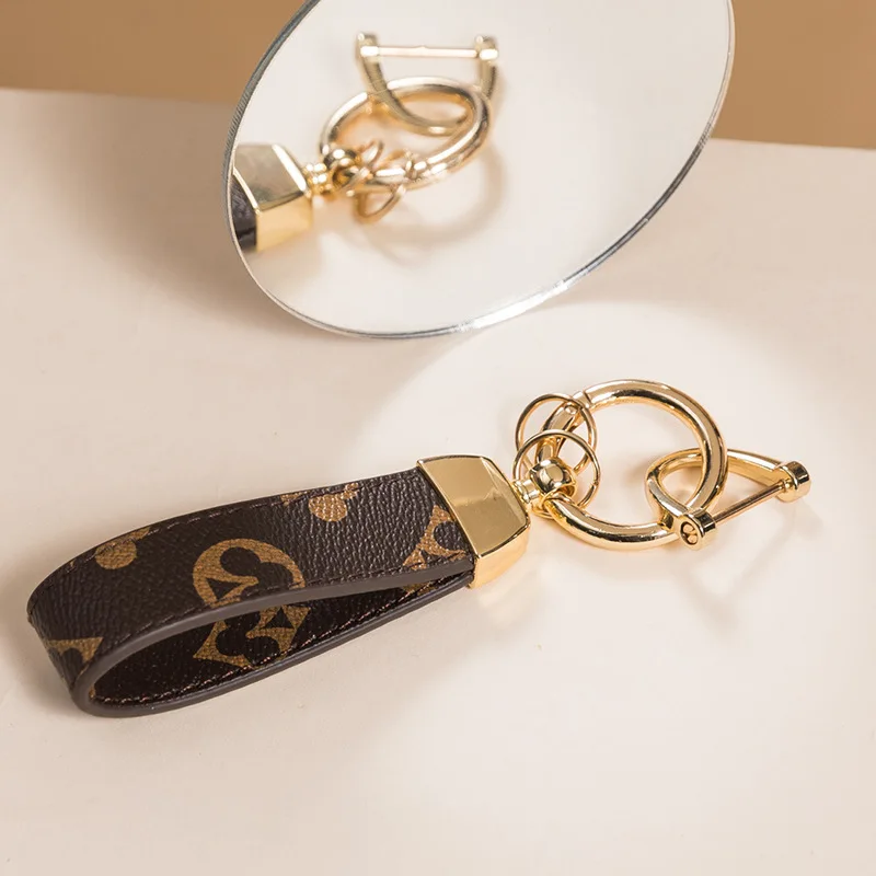 

Square Pattern Leather Keychain Luxury Leder Lanyard Keychains Men Women Car Key Ring Fashion Key Accessory Keyrings Gifts