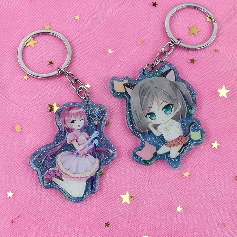 Прозрачные акриловые подвески на заказ прозрачные блестящие Vograce|Брелоки| |