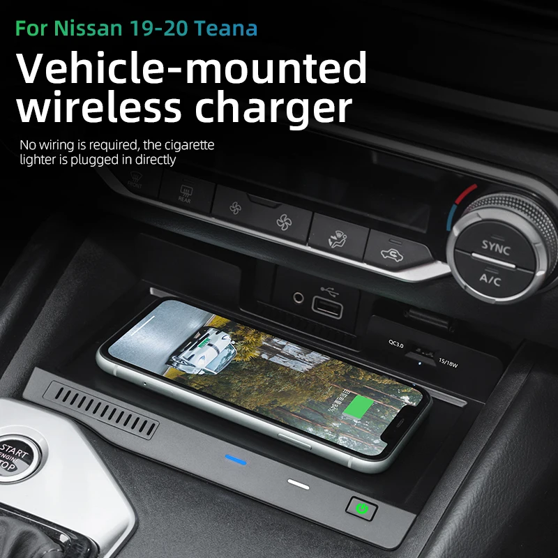 

Для Nissan Teana Беспроводное зарядное устройство 15 Вт 2019-2020 Teana мобильный телефон быстрая Беспроводная заряддка аксессуары для автомобильного и...