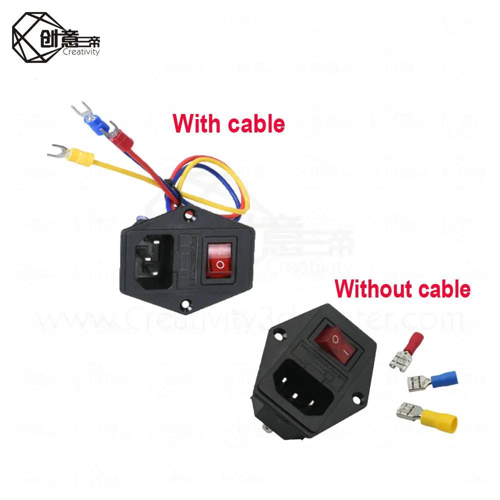 Запчасти для 3D принтера клавишный выключатель разъем питания розетка