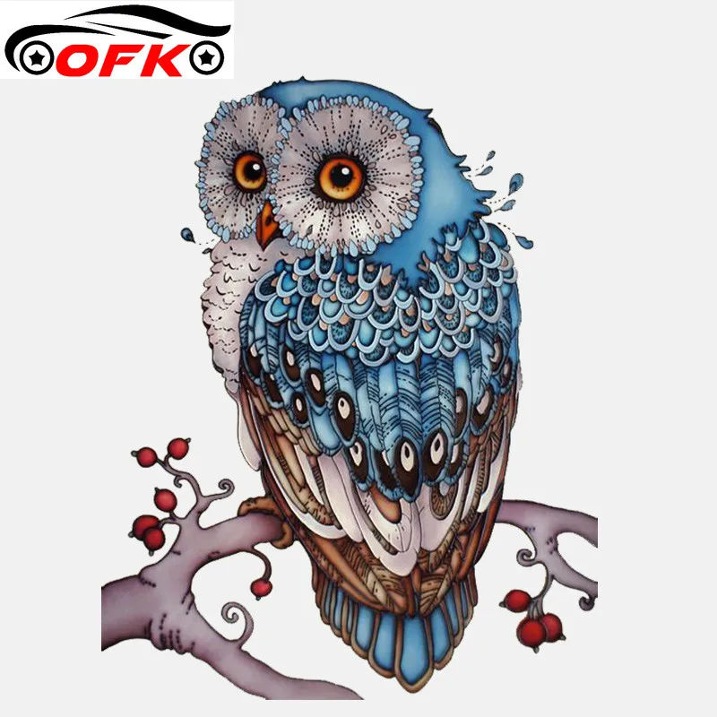 Автомобильные наклейки Декор мотоциклетные интересно синяя сова декоративные