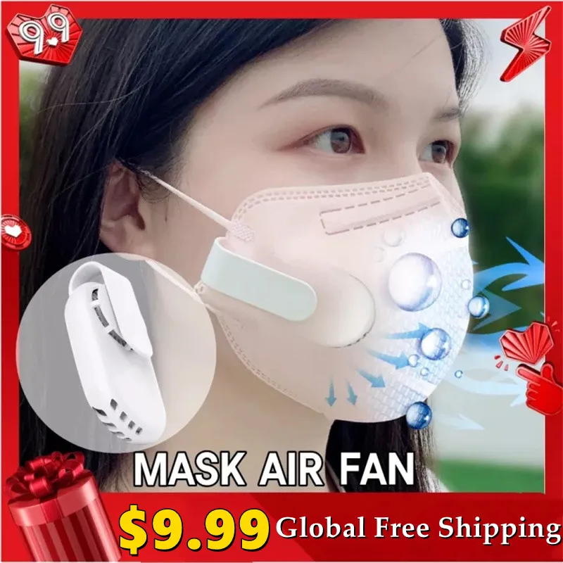 

USB Rechargeable Portable Fan For Face Mask Clip-On Air Filter Smart Mask Air Purifying Electric Valve Filter Facial Fans
