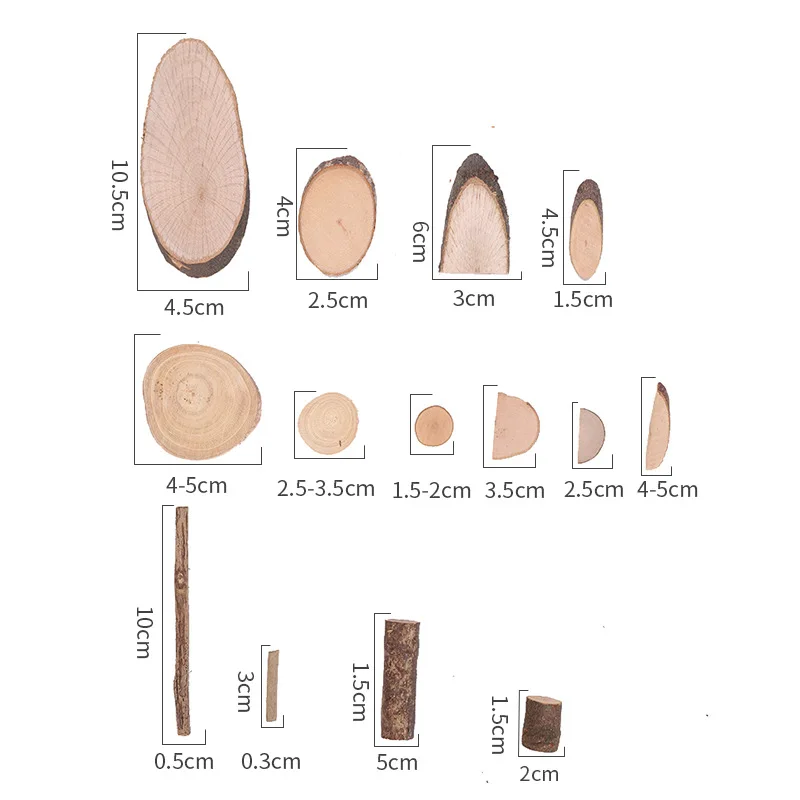 4 шт./лот Креативные Круглые деревянные чипсы сделай сам из натуральных веток для
