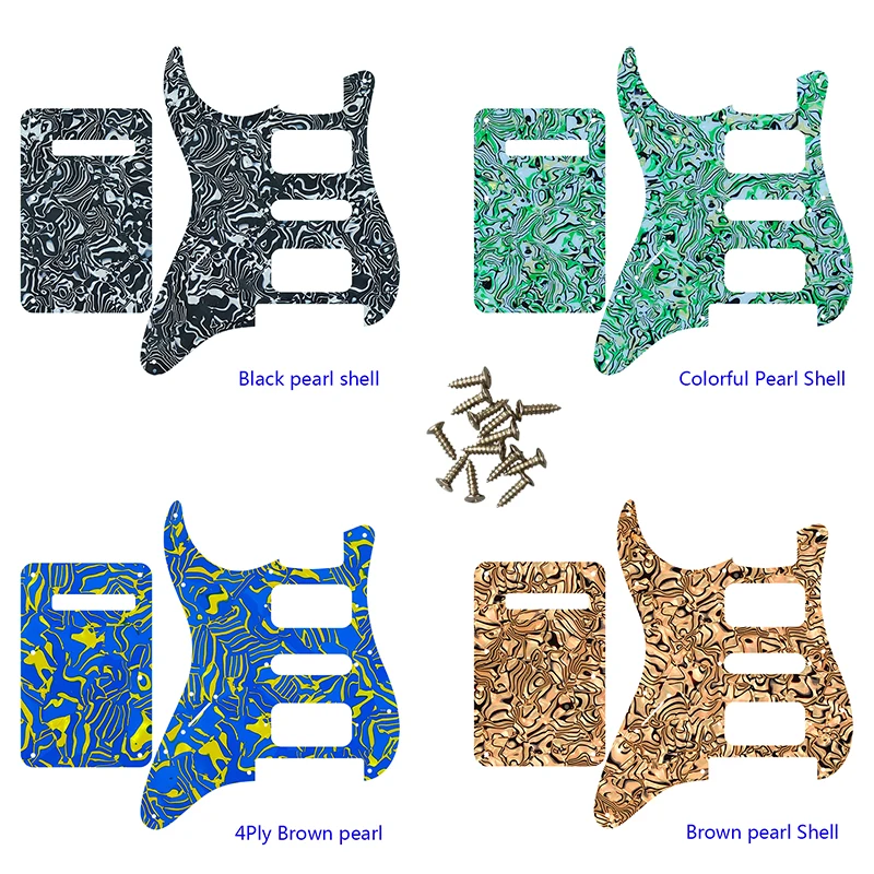 

Guitar Pickguard-For No Control Hole Left Hand US 11 Holes Strat With Floyd Rose Tremolo Bridge HSH Scratch Plate & Back Plate