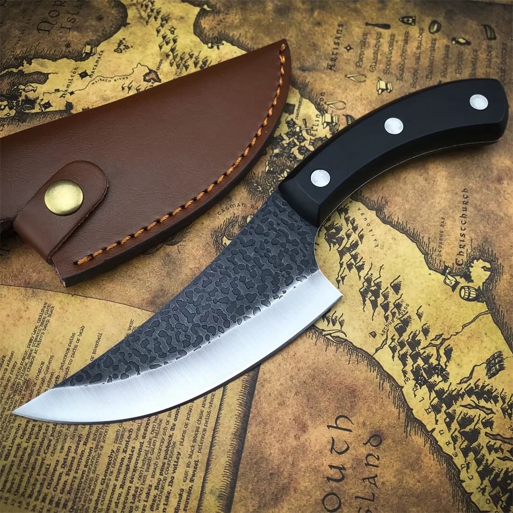

Meat Cleaver Hunting Knife Handmade Forged Boning Knife Outdoor Stainless Steel Kitchen Knife Butcher Fish Cutter ABS Handle