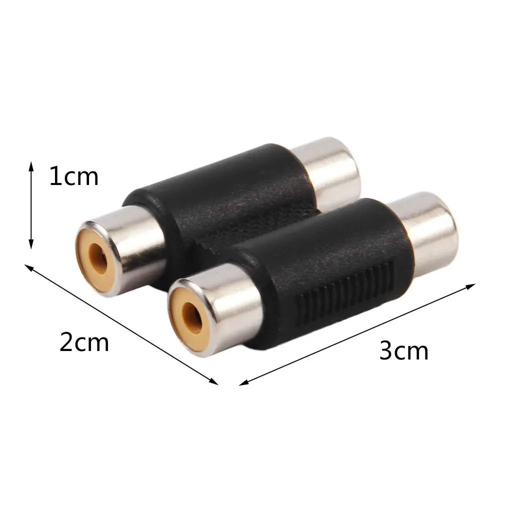 

Professional 2RCA Female to 2RCA Female Audio Connector Adapter AV Audio Video Plug Audio Connector Adapter