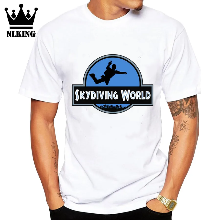 Streetwear World Skydiver Gift T-Shirts Men Dangerous Skydiving Funny Men's Pure Cotton tshirts Short Sleeves T Shirts | Мужская