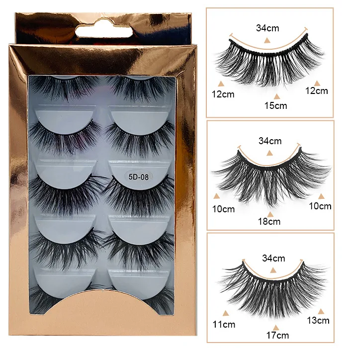 

2021 NEW 5 pairs Mink Eyelashes 5D False lashes Thick Crisscross Makeup Eyelash Extension Natural Volume Soft Fake Eye Lashes