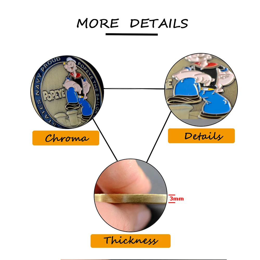 

United States Popeye The Sailor Man Bronze Coin Best Collection for Popeye Fans