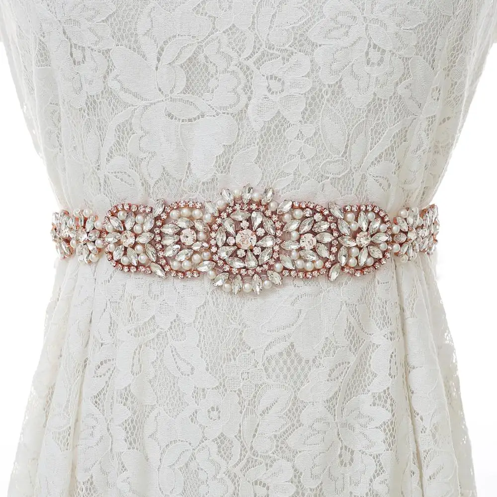 

Wedding Belts Crystal And Rhinestones Gown Dresses Belt Accessories For Bride Waistband Bridal Sashes J122RG