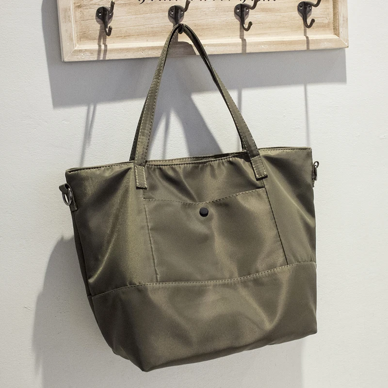 

Women Leather Shoulder Bag Zipper Solid Army Green Color Striped Crossbody Bag for Women Large Capacity Travel Bag