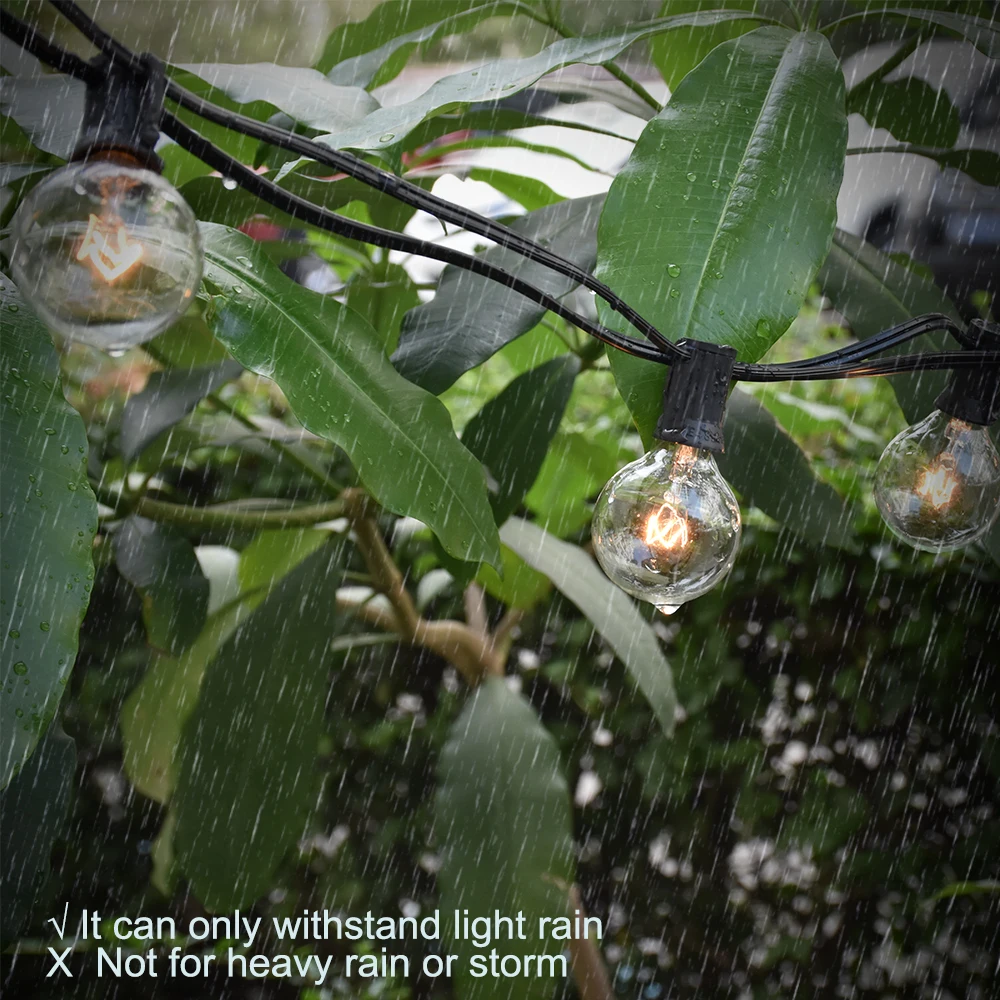 

25FT Patio string light Christmas G40 Globe Festoon bulb fairy string light outdoor party garden garland wedding Decorative