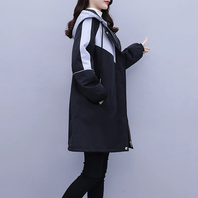 Женское зимнее пальто очень большого размера плотный теплый тренчкот с