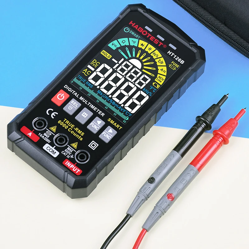 Умный мультиметр HABOTEST цифровой профессиональный конденсатор тестер HT126 TRMS AC DC 600