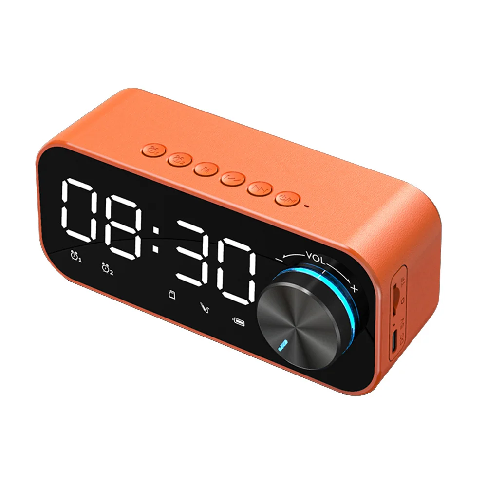 BT 5.0 cabinet speaker LED display night light 3-level adjustable brightness dual alarm volume control button TF Card |