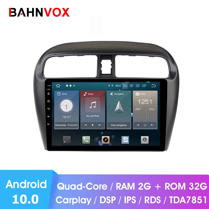 Автомагнитола 2 DIN 9 дюймов android 10 0 gps dvd плеер для Mitsubishi mirage attrage 2012 2018 автомобильное