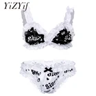 Комплект нижнего белья Мужской Атласный, пикантный комплект с бюстгальтером в стиле унисекс, с широкими бретелями, с надписью, с трусами