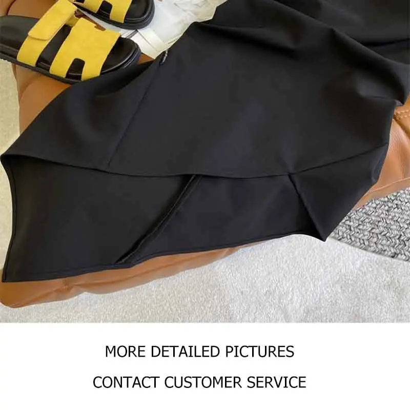 

Cosmicchic 2021 Women's Fake Two T-shirt Dress Stand Collar Black And White Patchwork Irregular Pleated Waist Fashion Sexy Dress