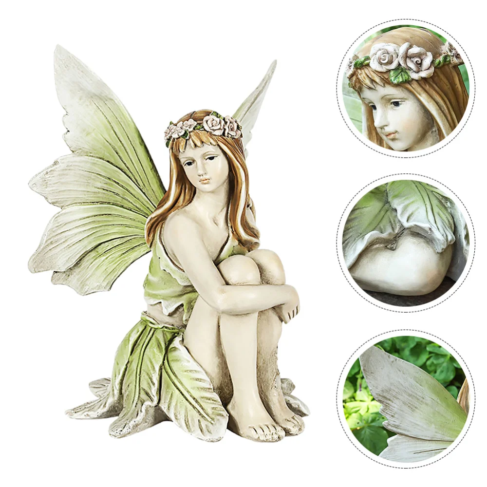 

1pc Creative Flower Fairy Shape Ornament Desktop Adornment Resin Crafts