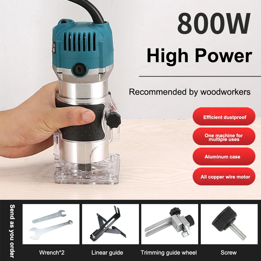 

220/110V Electric Hand Trimmer Wood Router Portable Electric Trimmers Wood Milling Engraving Slotting Trimming Carving Machine