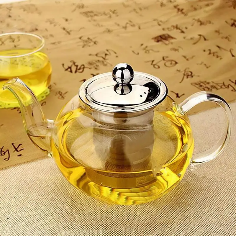 Термостойкий стеклянный чайник 800 мл/950 мл чашка для чая с ситечком из нержавеющей