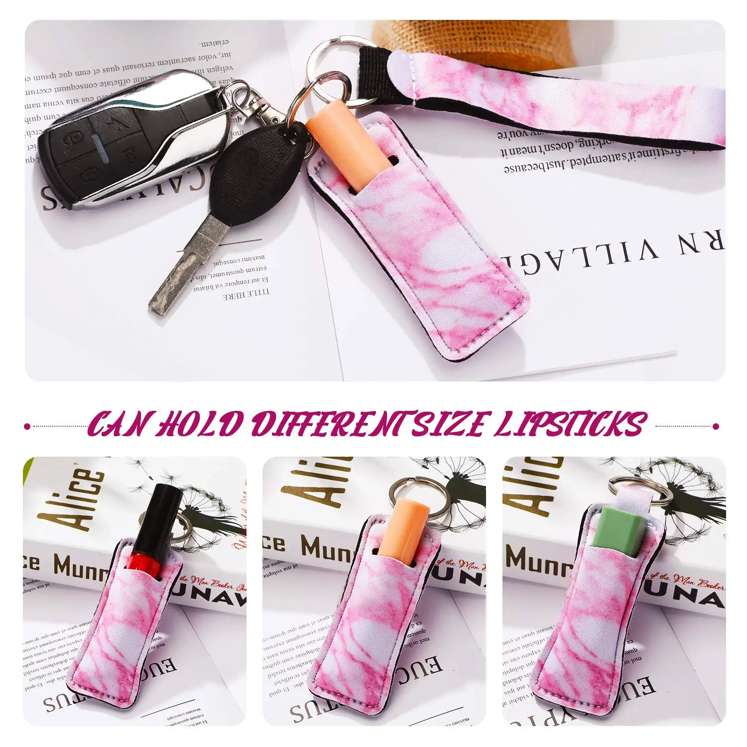 24 шт. Chapstick брелок для ключей держатели набор с ремешком на руку застёжкой