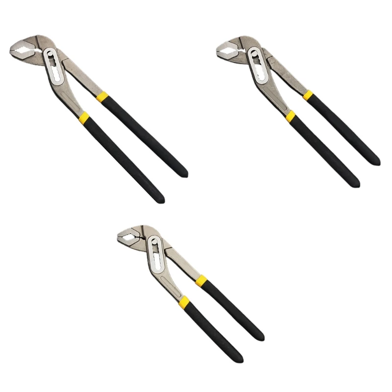 Water Pump Plier w/ Non-Slip Rubber Handle Straight Jaw Groove Joint Plier