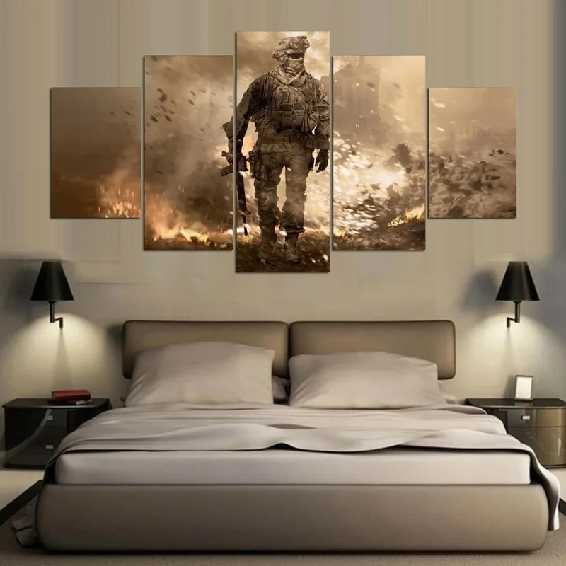 Прямая поставка HD холст картина 5 шт. вызов воина солдат Куадрос Decoracion Dormitorio