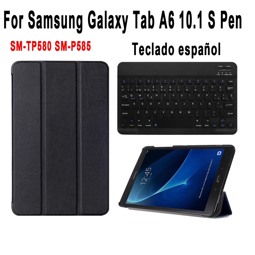 Чехол для клавиатуры с испанской раскладкой Samsung Galaxy Tab A A6 10 1 2016 S ручкой SM P580 P585