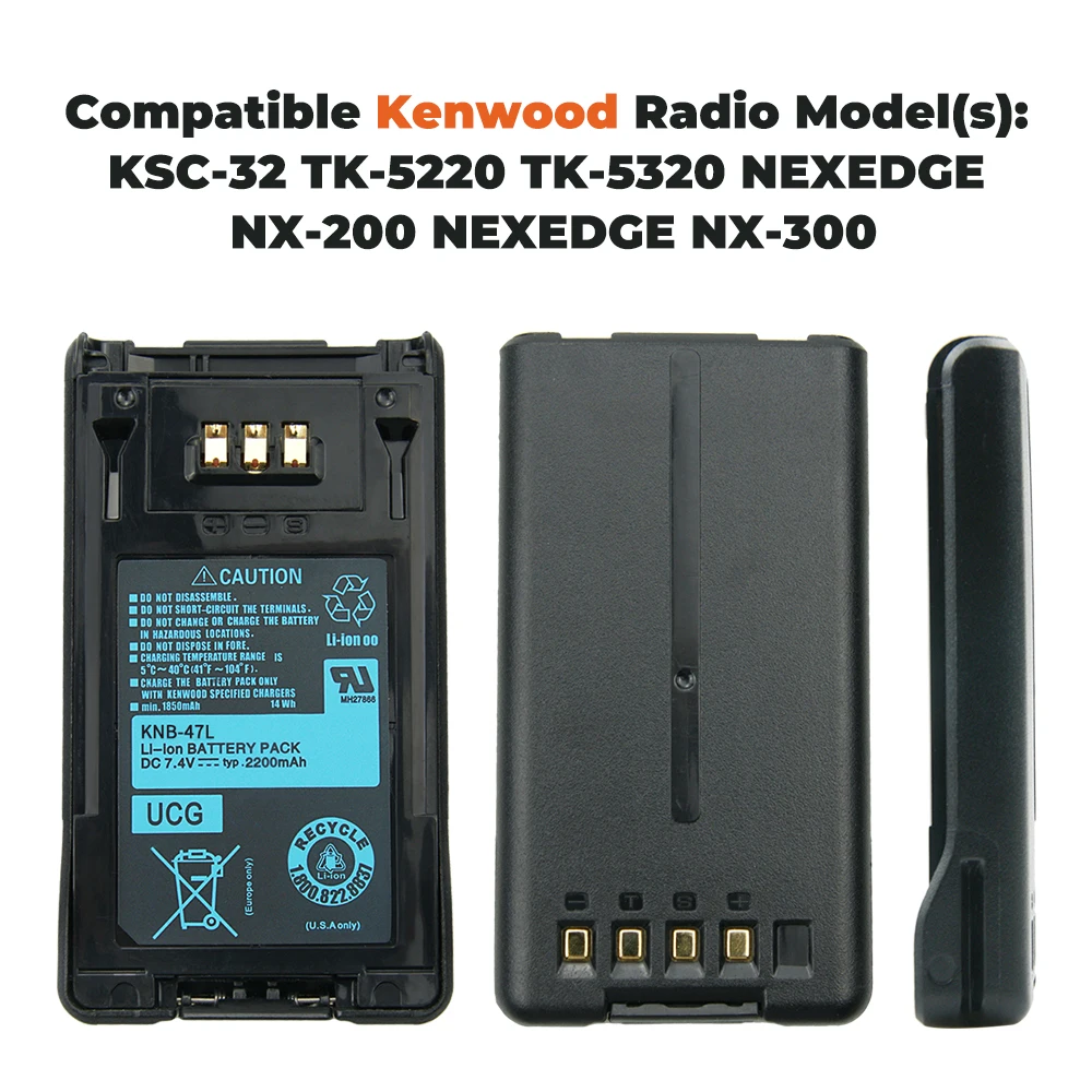 2X _ сменная батарея для Kenwood KNB-47L NEXEDGE TK-5220 двухсторонняя радио (подходит зарядного