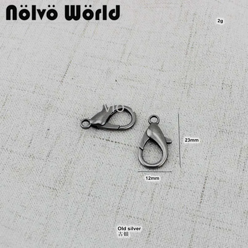 30-100 шт. 23*12 мм старая серебряная застежка-карабин оптовая продажа для ключей