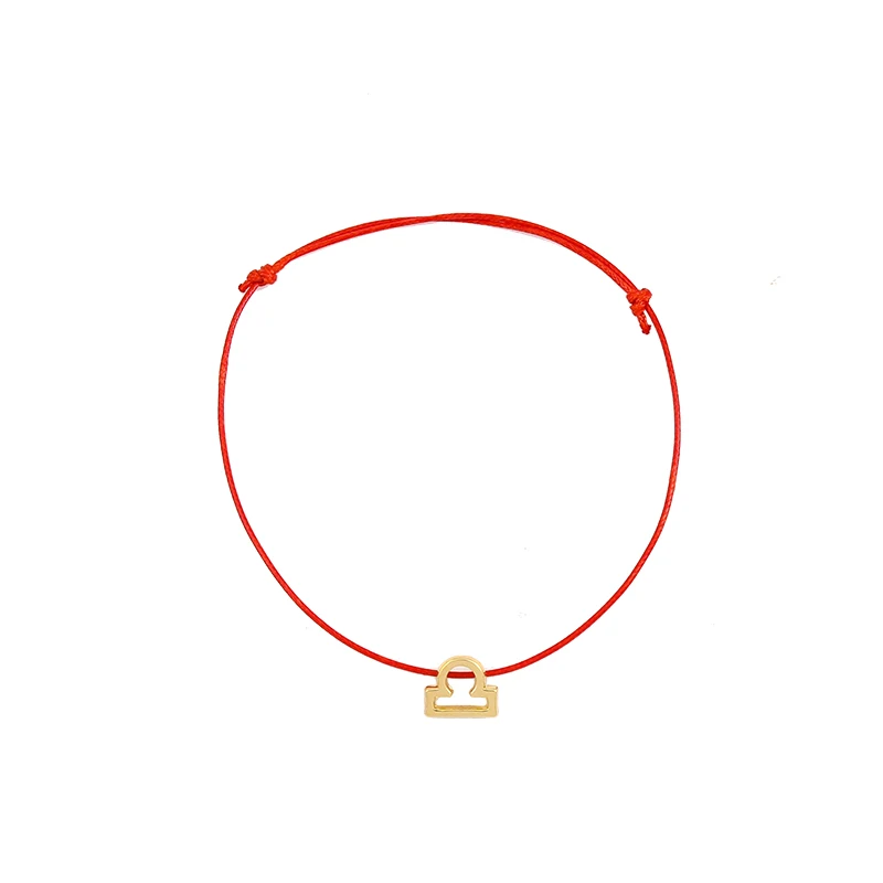 

Golden Twelve Constellations Bracelets Red Rope Ins Special-Interest Design Simple Couple Carrying Strap Student Girlfriends
