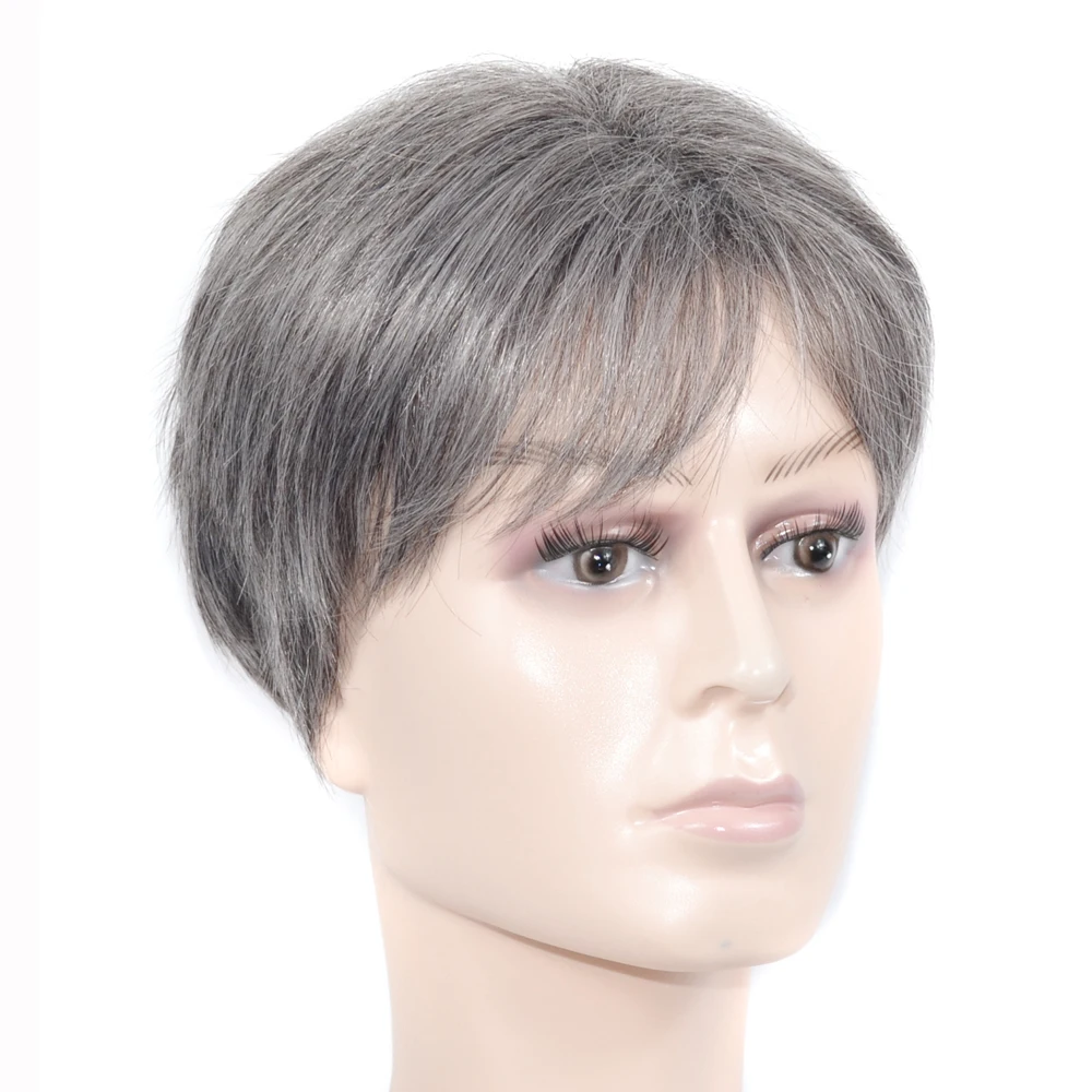 ZM Hair мужские короткие волосы средней длины парик серая отца белый дедушки| |